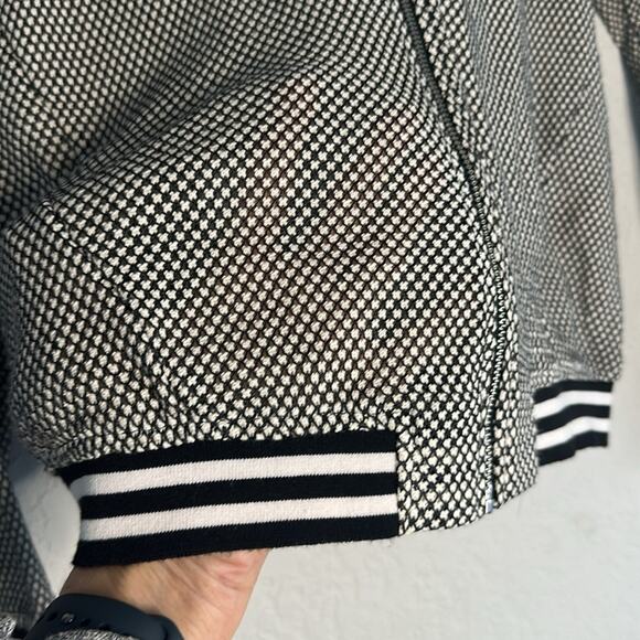 Juicy Couture Mesh Bomber Full Zip Jacket Black White Small Varsity Sporty Prep - Picture 4 of 8
